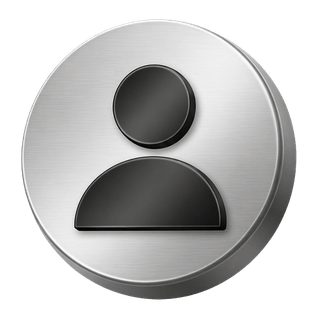 Icône décorative en argent 3D représentant un avatar utilisateur sur la page FAQ